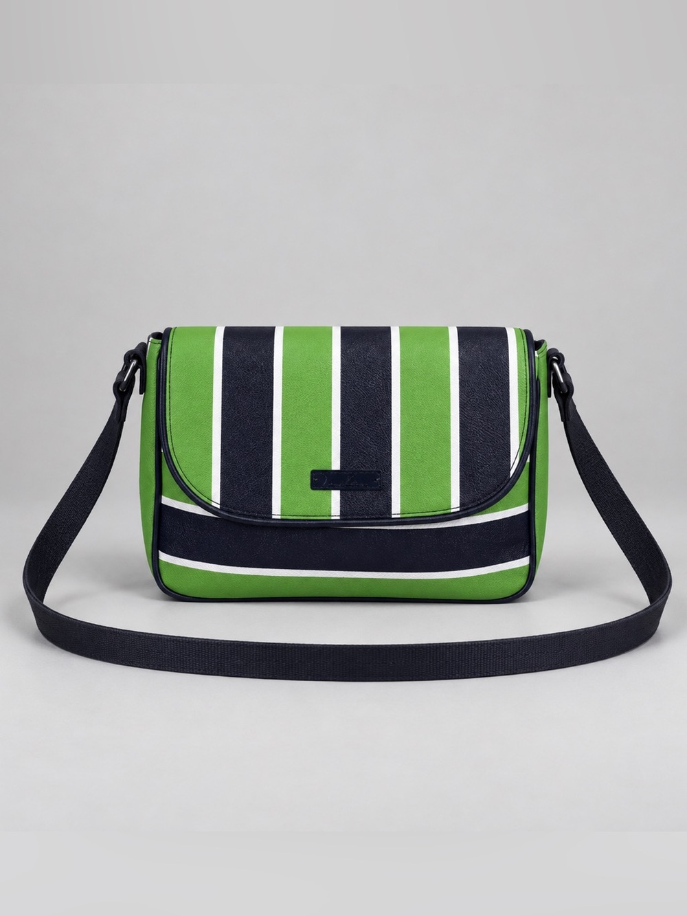 Vera Bradley Flap Crossbody Lucky Stripe Green Blue Preppy NWOT